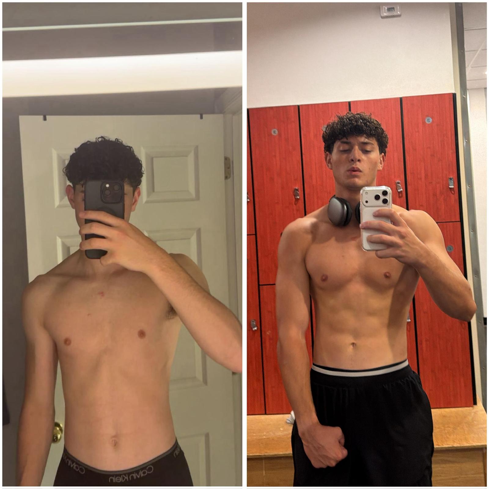 Sean's transformation, before and after